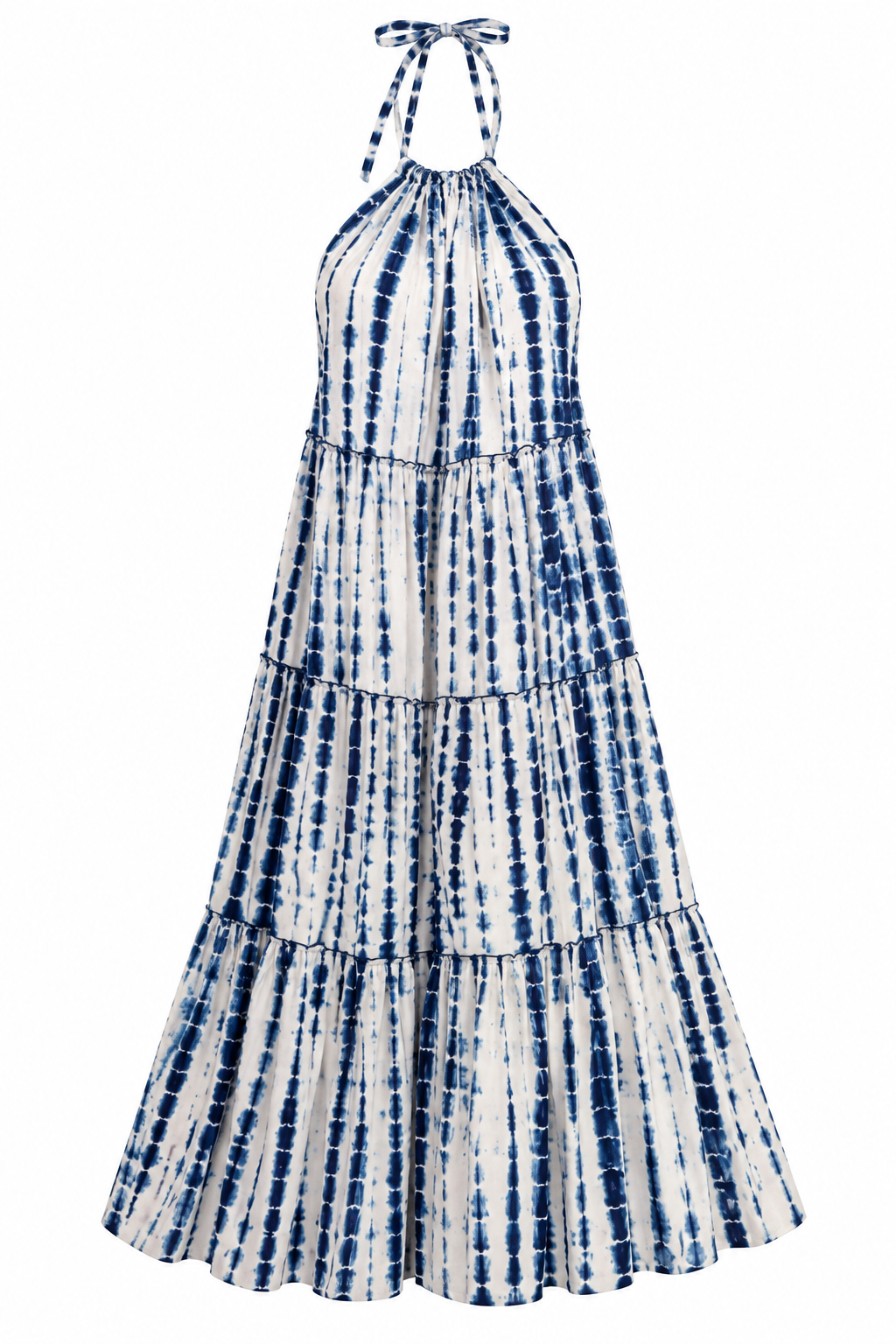 Stevie Backless White Halter Maxi Dress