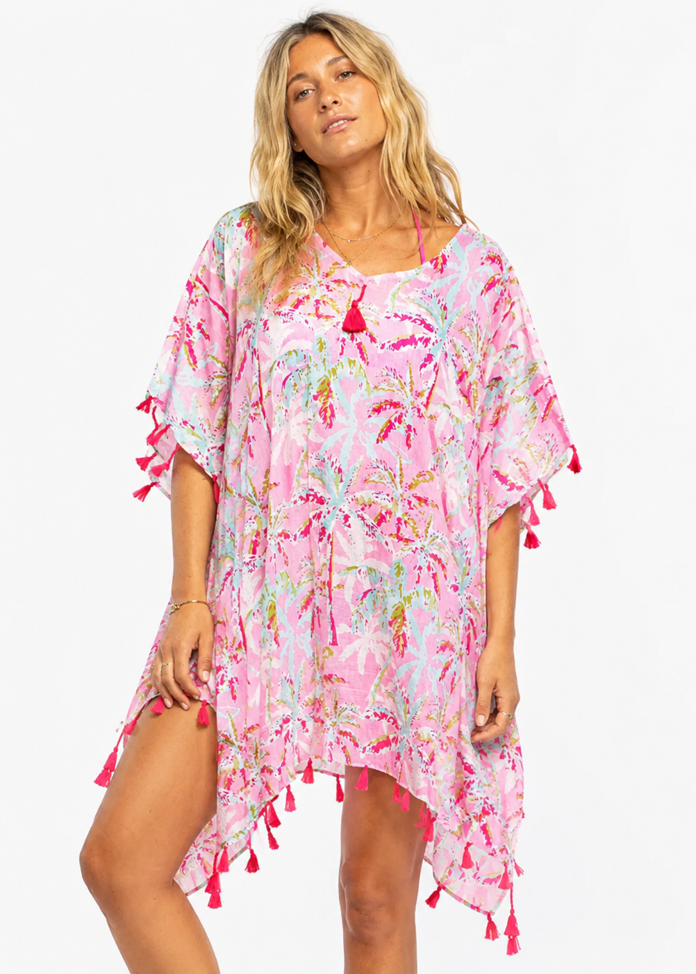 Amelia Pink Palm Cover-Up