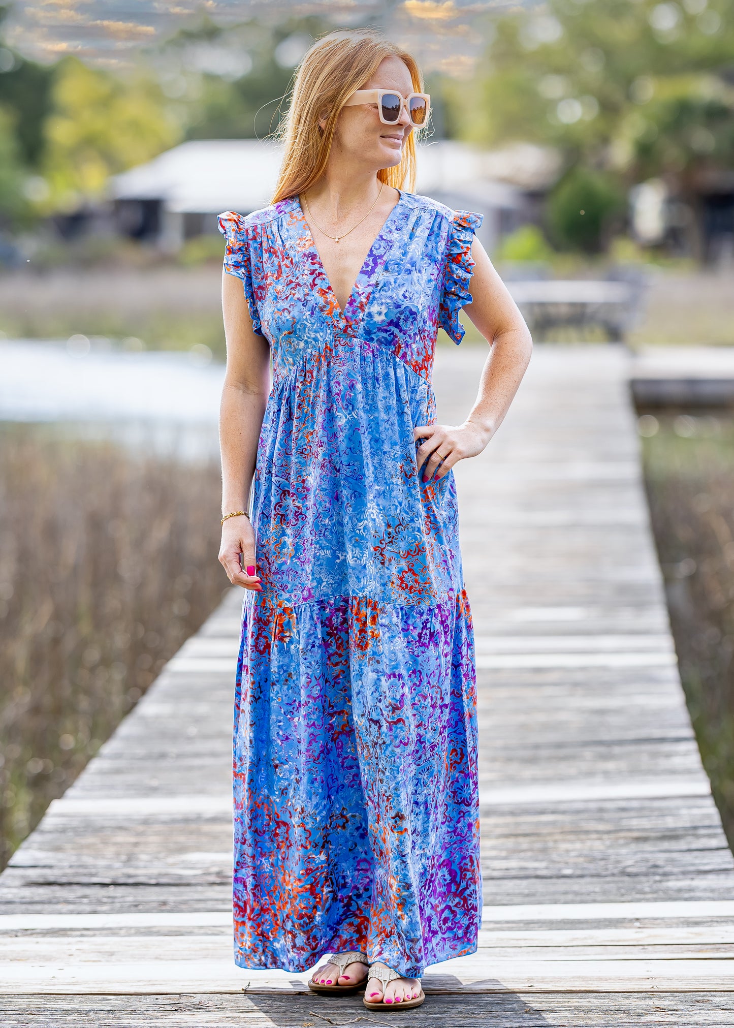 Sofia Maxi Dress in Peri Batik