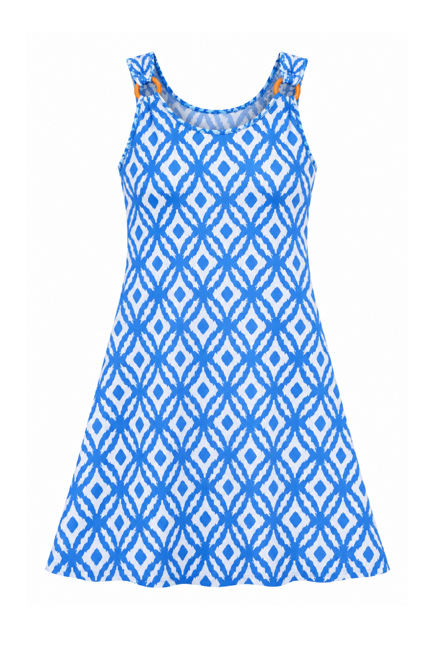 Annie Dress in Blue Ikat