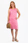 Rachel Princess Cut Dress with Keyhole Back in Pink