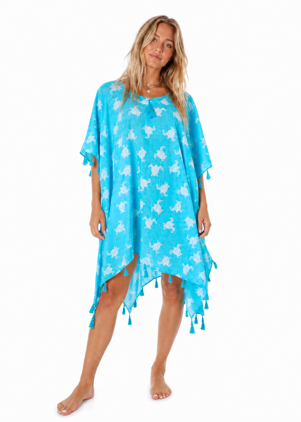 Amelia Aqua Turtle Cover-Up