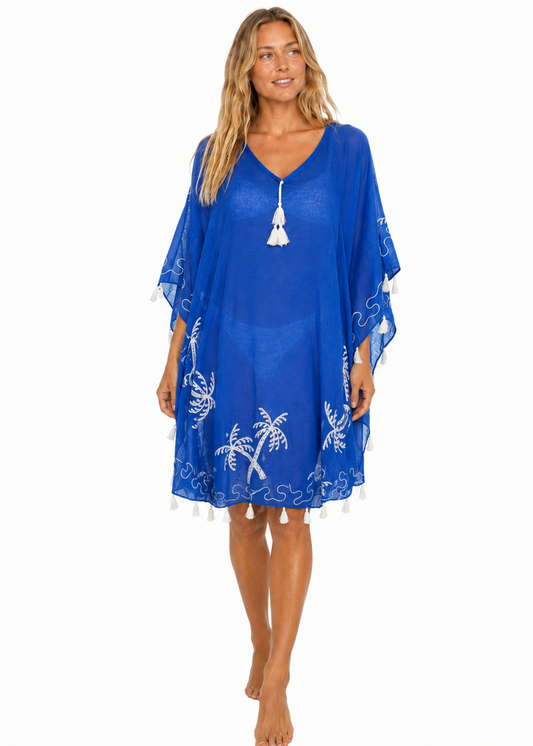 Amelia Blue Palm Cover Up