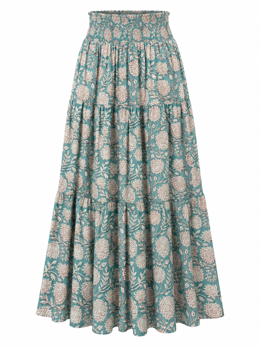 Waverly Maxi Skirt with Pockets in Teal