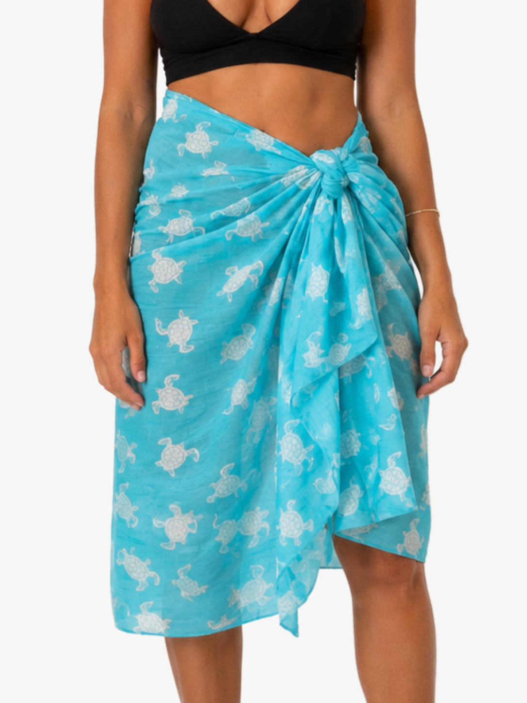Lt. Blue Sea Turtle Cotton Sarong