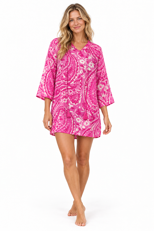 Hannah Cover-Up in Pink Paisley