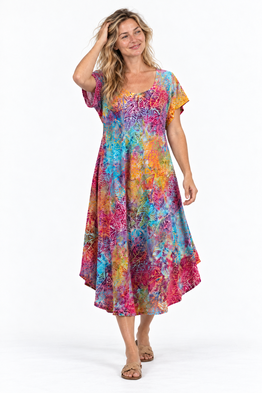 Sherry Midi Dress in Multi Batik