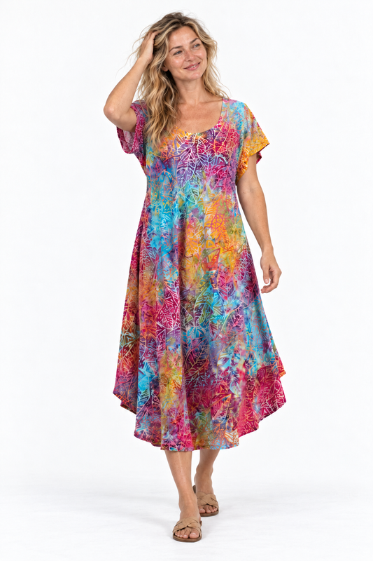 Sherry Midi Dress in Multi Batik