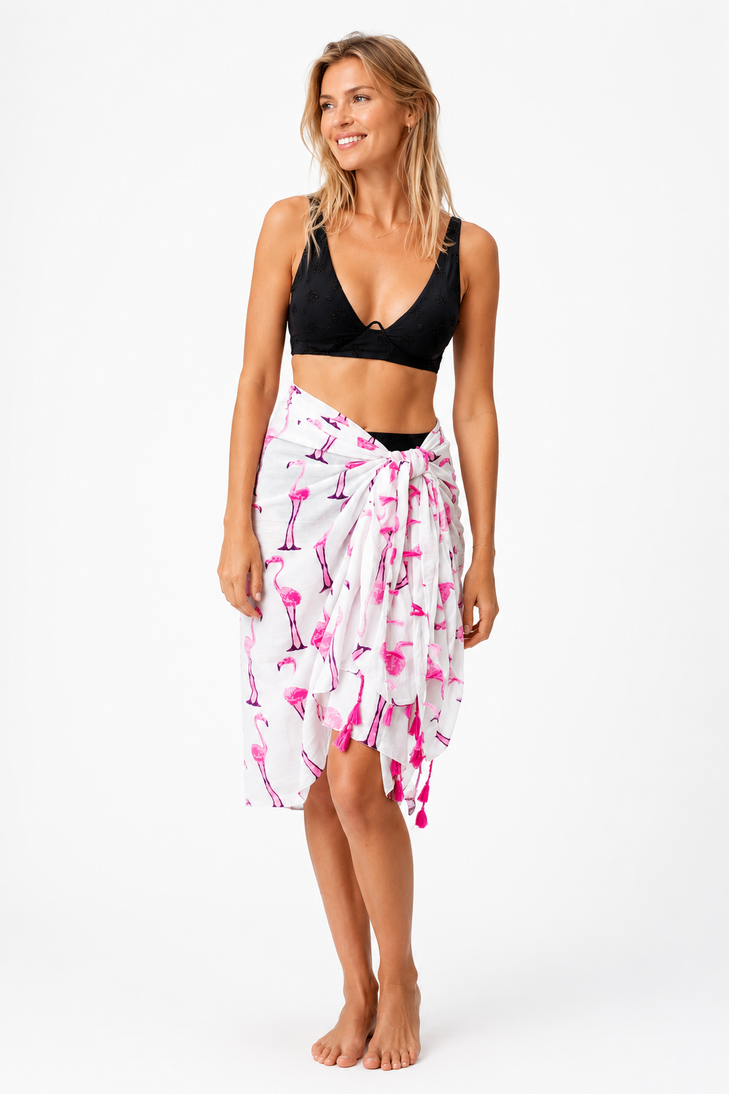 Pink Flamingo Cotton Sarong