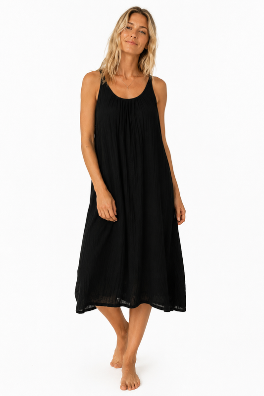 Gracie Midi Dress in Black
