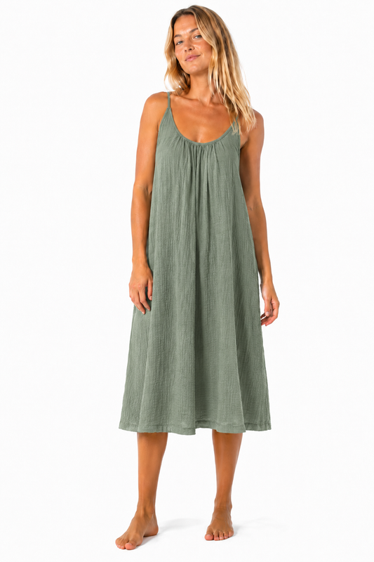 Gracie Midi Dress in Green