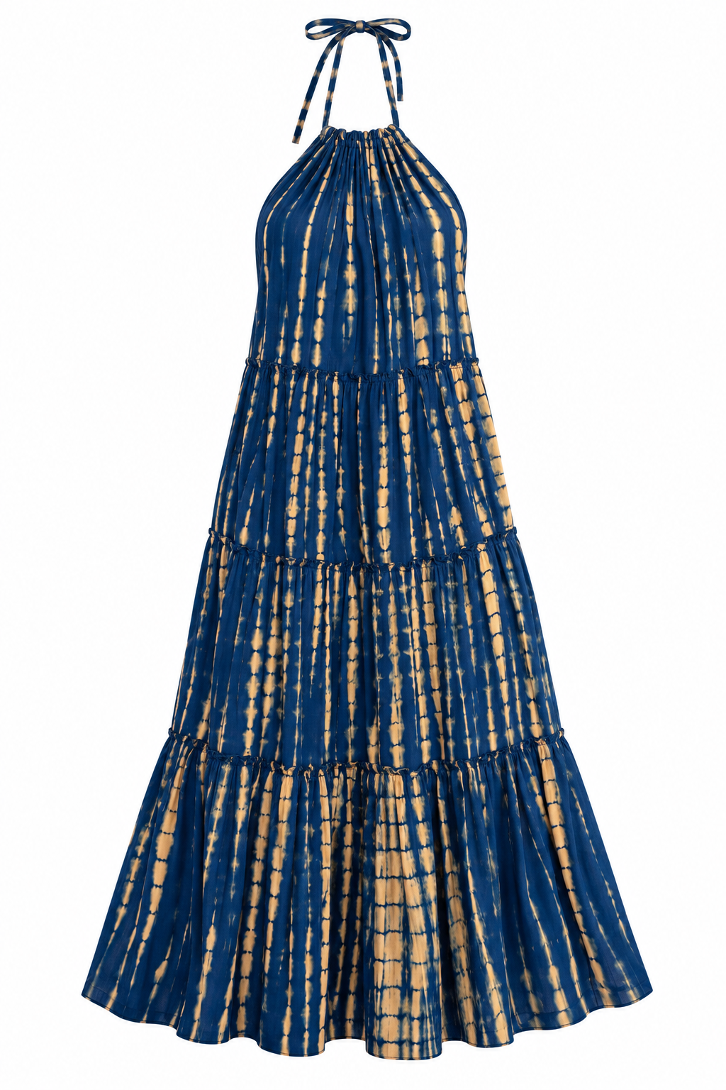 Stevie Backless Navy Halter Maxi Dress