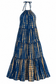 Stevie Backless Navy Halter Maxi Dress