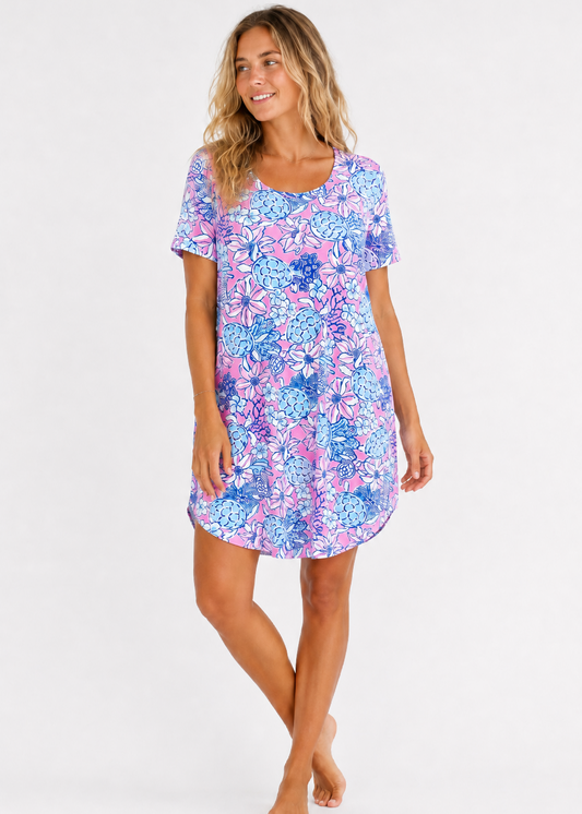 Joy Dress in Floral Turtle