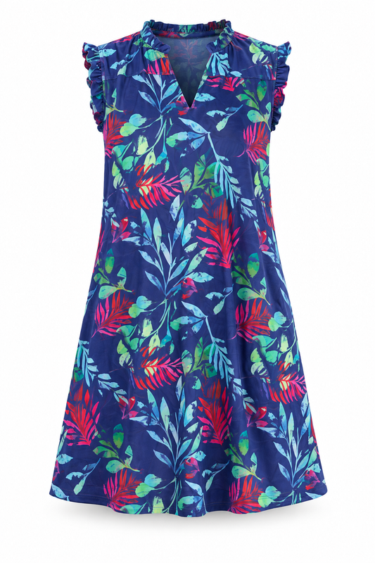 Stella Navy Dress with Ruffles