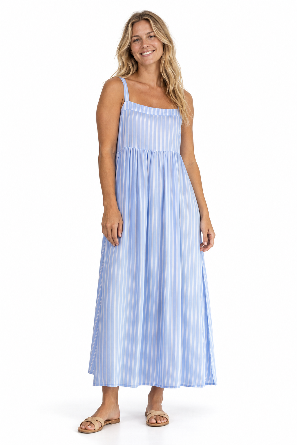Quinn Midi Classic Blue Striped Dress