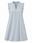 Stella Classic Blue Striped Dress with Ruffles