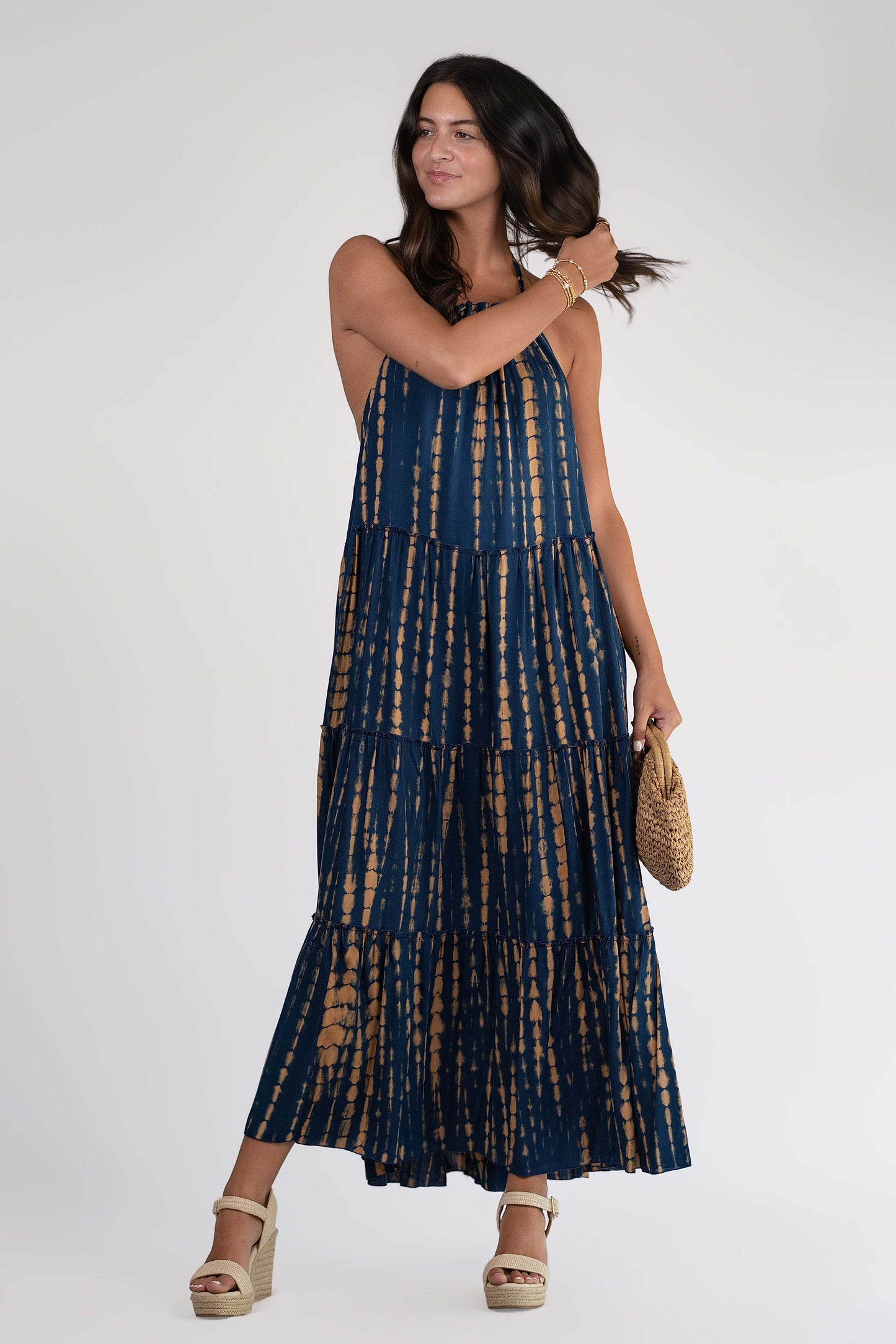 Stevie Indigo Halter Maxi Dress