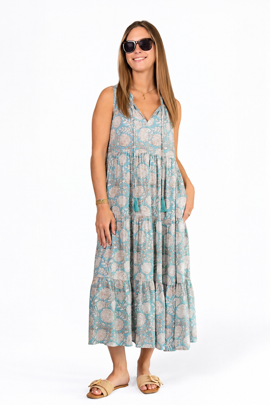 Hazel Kaftan Midi in Teal