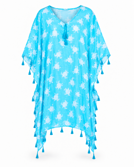 Amelia Aqua Turtle Cover-Up