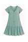 Lexi Cotton/Linen Blend Button Up Dress in Teal
