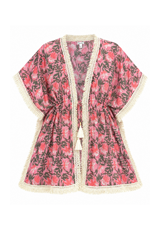 Aurora Fringe Wrap in Pink
