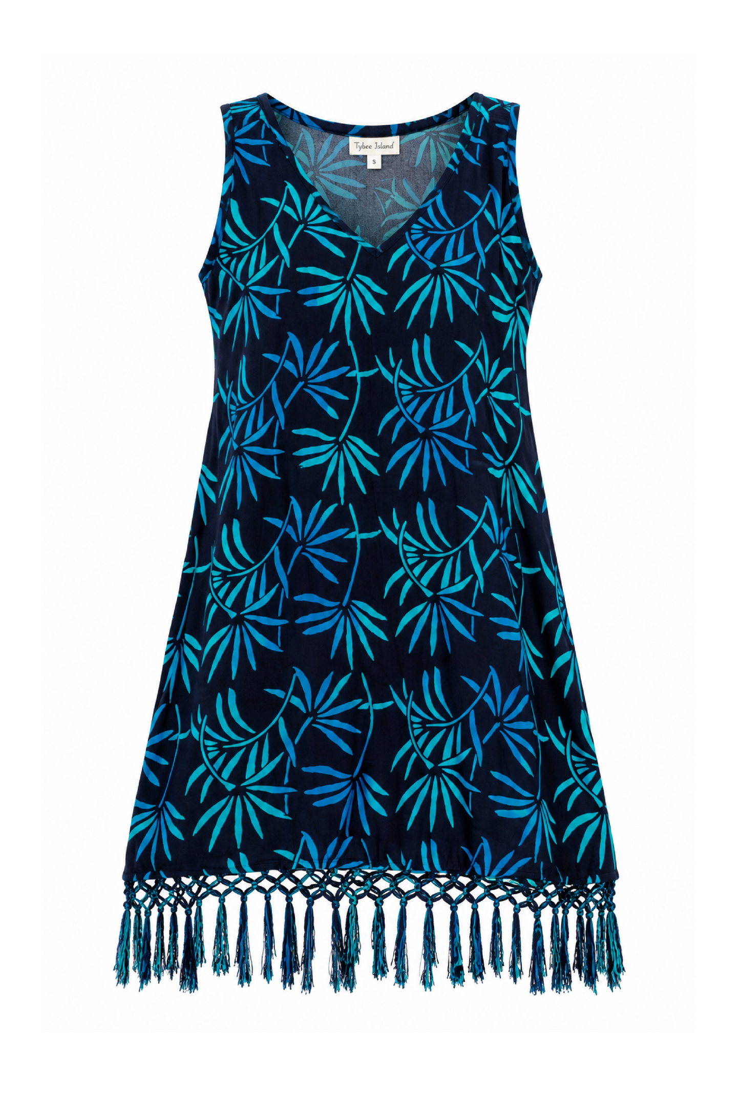 Riley Fringed Dress in Black Batik