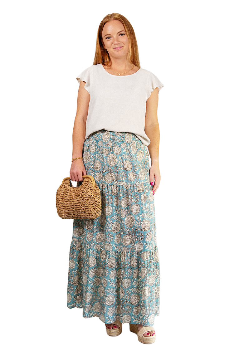 Waverly Maxi Skirt with Pockets in Teal